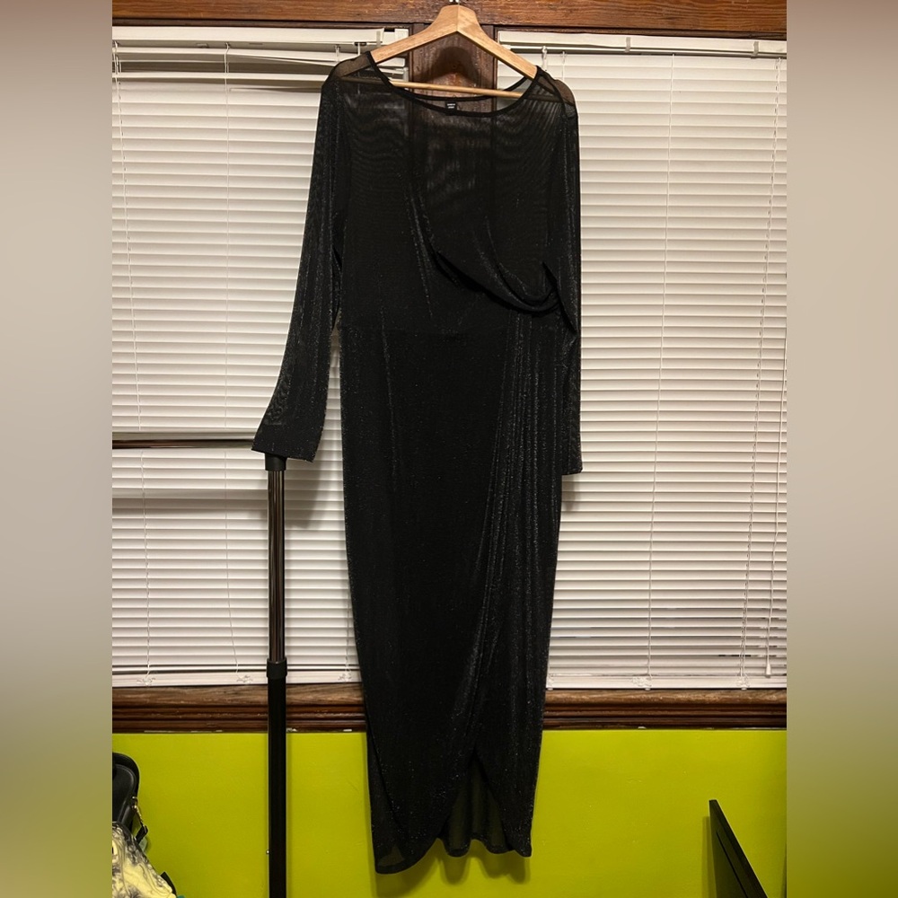 NWOT SHEIN sheer sparkle maxi dress with skirt slip.